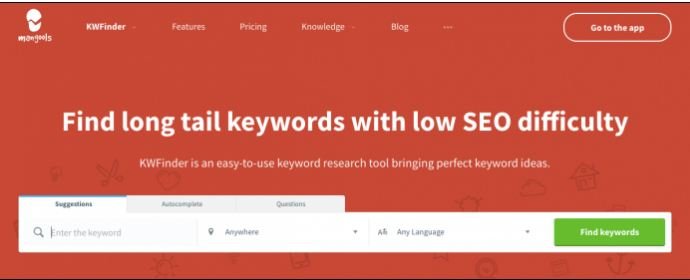 KWFinder-Content Marketing Tools