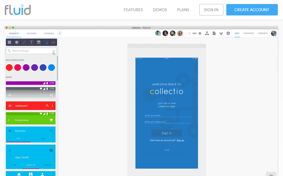 fluidui-Mobile App UI Design Tools
