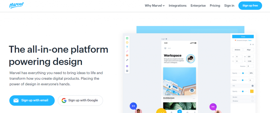 marvel App-Mobile App UI Design Tools