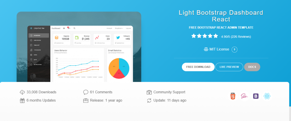 Light Bootstrap Dashboard React-Free React Templates