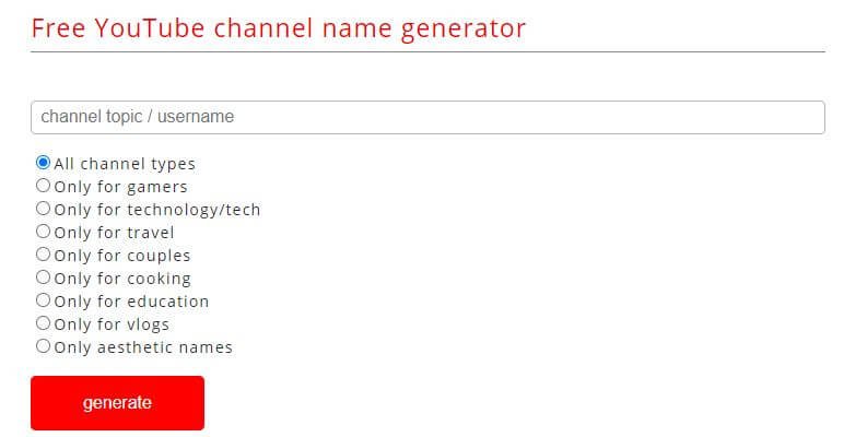 socialvideoplaza- Generate YouTube Channel Name