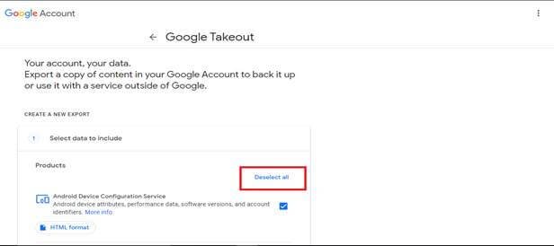 Google Takeout Method
