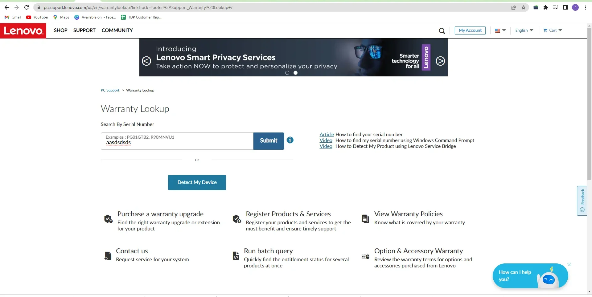 status of the warranty for your Lenovo device1